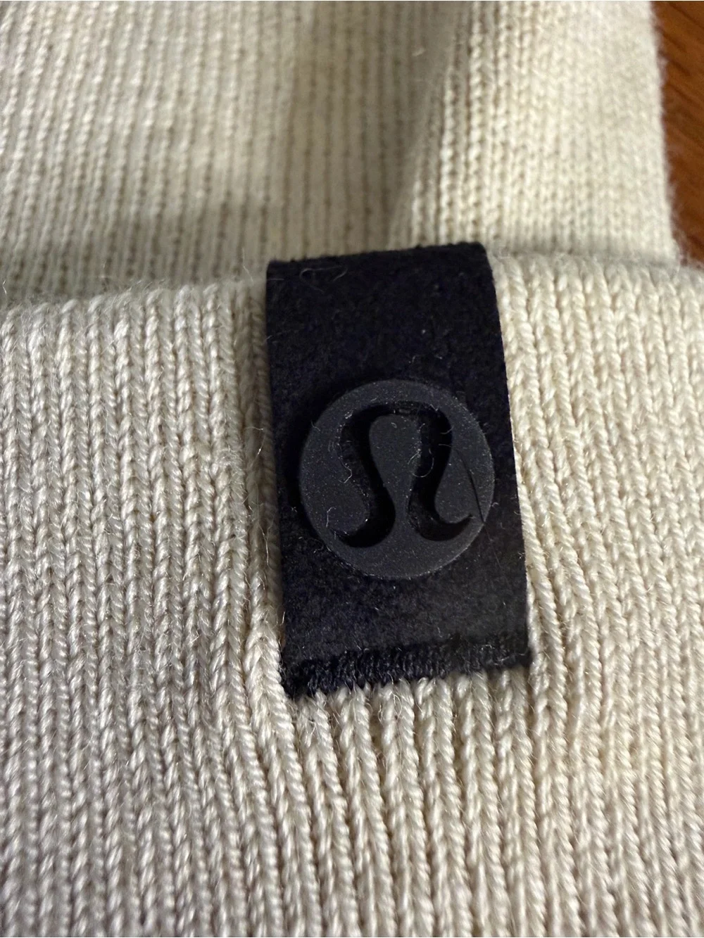 Lululemon Merino Wool Blend Beanie L/XL Ivory Cream Cuffed Hat NWOT